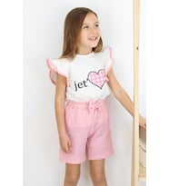 Jet Love Baskılı İkili Takım (Pembe)
