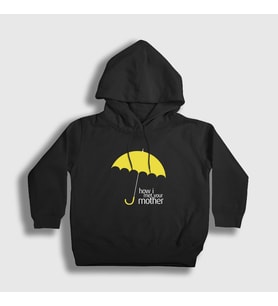 Presmono Unisex Çocuk Beyaz Umbrella How I Met Your Mother Kapüşonlu Sweatshirt 196032tt (Siyah)