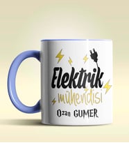 Kişiye Özel Elektrik Mühendisi Tasarımlı Turuncu Kupa Bardak (Mavi)