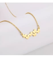 Kişiye Özel 925 Ayar Gümüş Kelebekler Kolye (Gold)