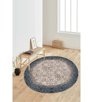 Dijital Baskılı Kaymaz Taban Yıkanabilir Yuvarlak Salon Halısı Koridor Halısı Paspas NDY-HT-244 (Mavi)