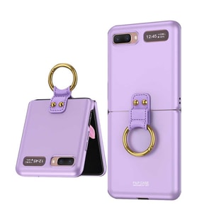 Samsung Galaxy Z Flip Kılıf Flip Ring Kıpta Kapak (Mor)