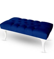 Kapitoneli Ayak Ucu Kapı Önü Antre Bench Puf 90 cm (Lacivert)