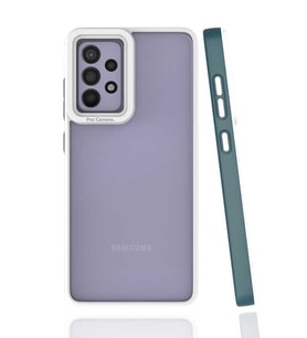 Galaxy A52 Kılıf Zore Mima Kenarları Renkli Silikon Kılıf (Koyu Yeşil)