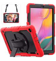 Samsung Galaxy Tab A 10.1 T510 T515 T517 Kılıf Defender Askılı Pars Case (Kırmızı)