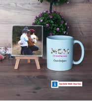 Anneye Hediye Fotoğraflı Dekoratif Taş, Kupa Bardak Beyaz Hediye (Model 1)