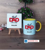 Babaya Hediye Dekoratif Taş, Kupa Bardak Kırmızı Hediye Babaya Doğum Günü Hediyesi (Model 6)