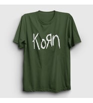 Presmono Unisex Sarı Logo Korn T-Shirt 92217tt (Haki)