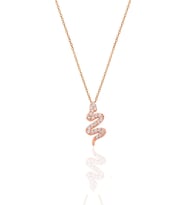 Söğütlü Silver Gümüş  zirkon taşlı yılan kolye (Rose)