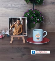 Bilgisayar Mühendisi Fotoğraflı Dekoratif Taş, Ahşap Altlıklı Türk Kahvesi Fincanı Hediye (Model 8)