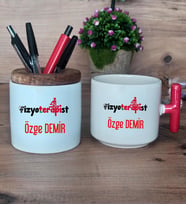 Fizyoterapist Hediye Sepeti Kupa Bardak T Kulplu, Kalemlik Hediyeleri Tıp Bayramı Hediyesi (Model 1)