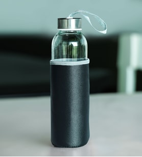 Deri Kılıflı 500 Ml Su Matarası (Siyah)