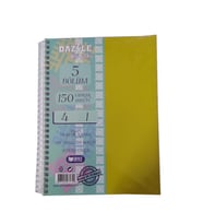 Orta Boy 4+1 Ayraçlı Defter 5 Konulu 150 Yaprak 1 Adet 4 Kareli 1 Çizgili Spralli Plastik Kapak Seperatörlü 18x25 cm (Sarı)