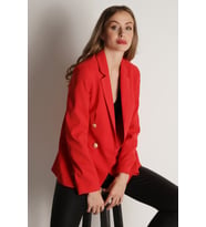 Kadın Gold Düğmeli Blazer Ceket (Nar Çiçeği)