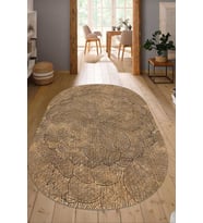 Dijital Baskılı Kaymaz Taban Yıkanabilir Oval Salon Halısı Mutfak Halısı Yolluk NDO-SD-322 (Çok Renkli)
