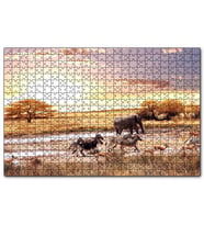 Cakapuzzle Savanada Filler Zebralar ve Antiloplar  Puzzle Yapboz MDF (Ahşap) (500 Parça)