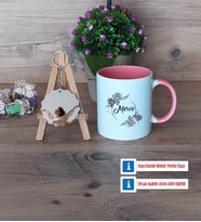 İsme Özel Doğum Günü Hediyesi Kupa Bardak Beyaz ve Fotoğraflı Ahşap Anahtarlık Hediye (Model 6)