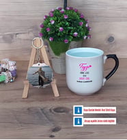 Teyze Daha Cool Kupa Bardak Beyaz ve Fotoğraflı Ahşap Anahtarlık Hediye (Model 10)