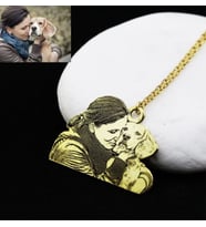 Fotoğraf Baskılı Kişiye Özel Gümüş Kolye (Gold)
