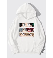 Unisex Makima Hugging Denji Baskılı Sweatshirt (A.Beyaz)