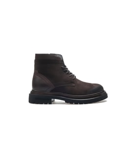 Pierre Cardin Erkek Hakiki Deri Casual Günlük Bot (40-44) 24k 77812 M Kahve Nubuk (Kahverengi)