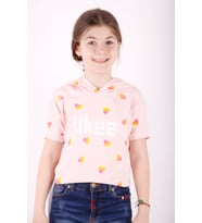 Toontoy Kız Çocuk Likee Baskılı Kapüşonlu Tişört (Pudra)