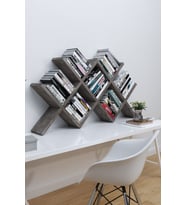 RafineriStore Kitaplık Çapraz Raf (Antrasit)