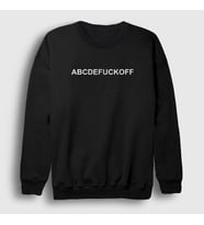 Presmono Unisex Beyaz Abcdefuckoff Sweatshirt 393403tt (Siyah)