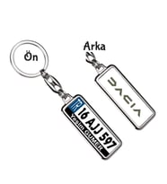 Kişiye Özel Dacia Yeni Logo Tema Plaka Anahtarlık (Gümüş)