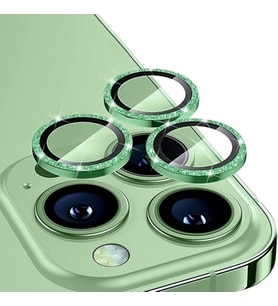 ALLY iPhone 14 Pro-14 Pro Max Diamond Taş İşlemeli Alüminyum Alaşımlı Kamera Lens Koruyucu (Yeşil)