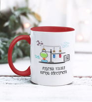 Kimya Öğretmeni Tasarımlı Kişiye Özel Kupa Bardak (Kırmızı)