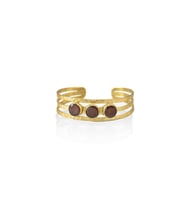Kadir Jewellery 22 Ayar Altın Kaplama El İşçiliği Zirkon Taşlı Kadın Kaburga Bilezik (Bordo)