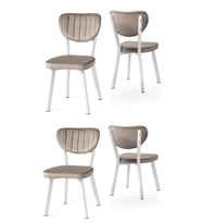 Star Demir Mutfak Sandalyesi 4 Lü Set  (Bej)