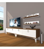 Decoraktiv Eko 220T Mdf Gold Tv Ünitesi Tv Sehpası (Beyaz - Kahverengi)