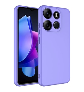Tecno Spark Go 2023 Kılıf Kamera Korumalı iÇi Süet Dokulu Lansman Tipi Silikon (Lila)