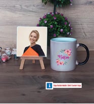 İsme Özel Fotoğraflı Dekoratif Taş, Kupa Bardak Beyaz Hediye (Model 9)