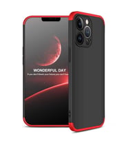 Apple iPhone 13 Pro Max Kılıf Zore Ays Full Koruma Kılıf (Siyah-Kırmızı)