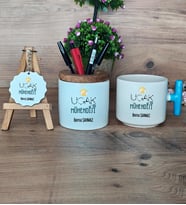 Uçak Mühendisi Hediye Sepeti Kupa Bardak T Kulplu, Kalemlik ve Anahtarlık Mühendisler Günü Hediyesi (Model 3)