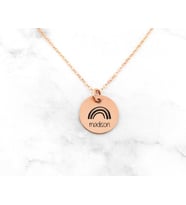 Kişiye Özel İsimli Gökkuşağı Kolye 925 K Gümüş (Rose)