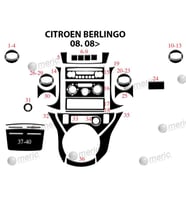 Meriç® Citroen Berlingo Ön Torpido Kaplama Maun 40 Parça 2008-2018 (Piano Black)