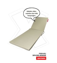 XPERMATE Fermuarlı Şezlong Minderi Su itici Kumaş Katlanır Şezlong Minderi Katlanabilir Plaj Minderi 60x180x5 (Bej)