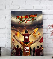 BK Gift Kişiye Özel İsimli Baba-Oğul Sarı Kırmızı Evladıma Miras Bu Sevda Kanvas Tablo, Ev Hediyesi, Doğum Günü Hediyesi, Taraftar Hediyesi (Model 2)