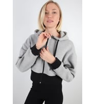 ALEXANDERGARDI KAPÜŞONLU ŞARDONLU CROP HIRKA (B23-31303) (Gri)