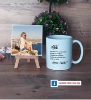 Ablaya Hediye Fotoğraflı Dekoratif Taş, Kupa Bardak Beyaz Hediye (Model 1)