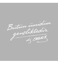 Bütün Ümidim Gençliktedir Araba Sticker siyah 15x8 CM (Beyaz)