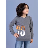 Toontoy Erkek Çocuk  Baskılı Sweatshirt (Antrasit Melanj)