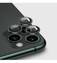 Uyumlu Model Apple iPhone 11 Pro Max Kamera Lens Koruyucu Çerçeveli Koruyucu CL-02 (Koyu Yeşil)