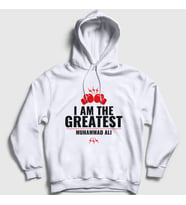 Presmono Unisex Gri Greatest Muhammed Ali Kapüşonlu Sweatshirt 230392tt (Beyaz)