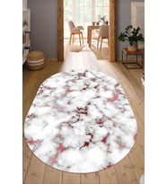 Dijital Baskılı Kaymaz Taban Yıkanabilir Oval Salon Halısı Mutfak Halısı Yolluk NDO-HT-798 (Çok Renkli)