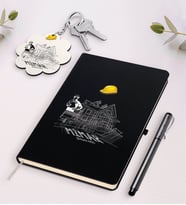 BK Gift Kişiye Özel Mimar Beyaz Defter Kalem Ve Anahtarlık Hediye Seti-2 (Model 2)